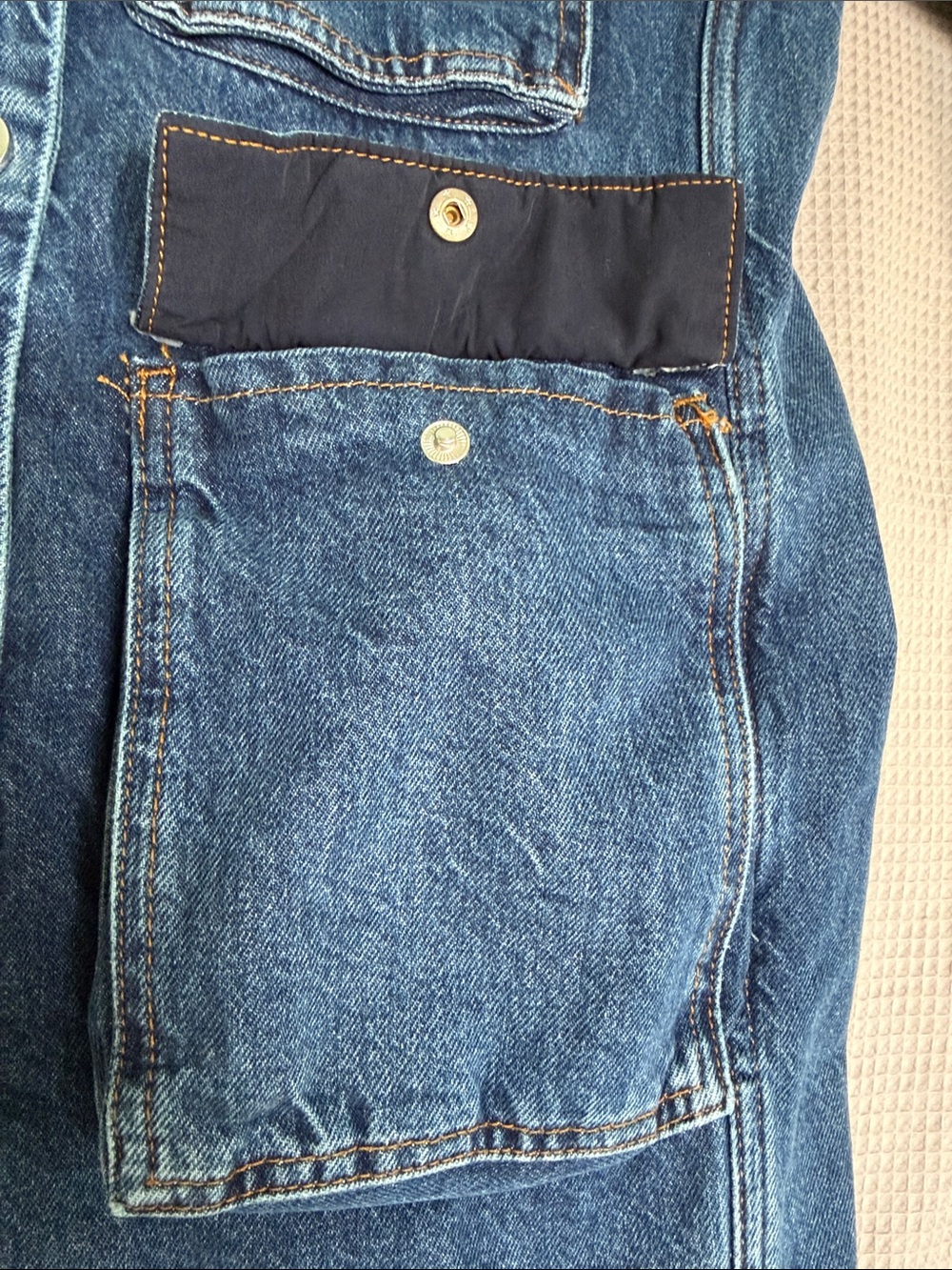 Anine Bing sz S 100% Cotton Denim Chore Barn ALDEN Jean Jacket silver hardware - Picture 10 of 12